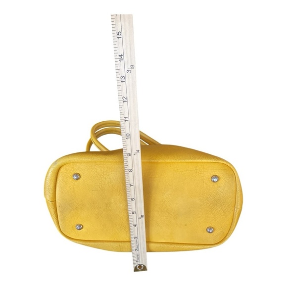 Black Rivet Yellow Faux Leather Shoulder Bag - Picture 8 of 10